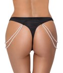 Cottelli Lingerie Stringi S/M z Koronką i Odpinanymi Perłowymi Łańcuszkami
