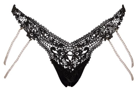 Cottelli Lingerie Stringi S/M z Koronką i Odpinanymi Perłowymi Łańcuszkami Cottelli Lingerie Stringi S/M z Koronką i Odpinanymi Perłowymi Łańcuszkami