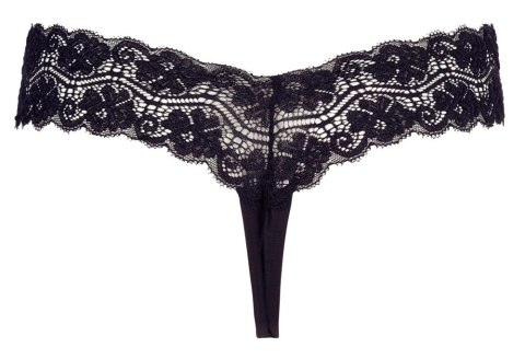 Cottelli Lingerie Stringi koronkowe czarne z perłowym detalem M Cottelli Lingerie Stringi koronkowe czarne z perłowym detalem M