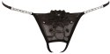 Cottelli Lingerie Stringi z haftem kwiatowym i dżetami M/L