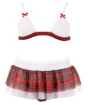 Cottelli Lingerie komplet 3-częściowy krata z koronką L