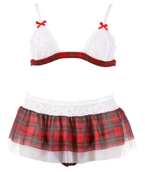 Cottelli Lingerie komplet 3-częściowy krata z koronką L Cottelli Lingerie komplet 3-częściowy krata z koronką L