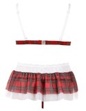 Cottelli Lingerie komplet 3-częściowy krata z koronką L