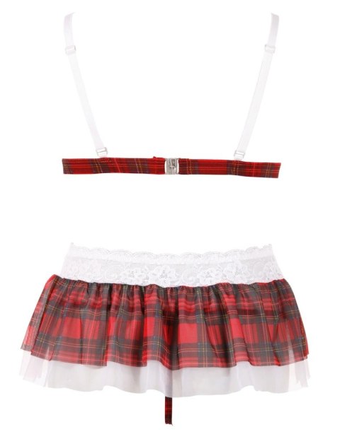 Cottelli Lingerie komplet 3-częściowy krata z koronką L Cottelli Lingerie komplet 3-częściowy krata z koronką L