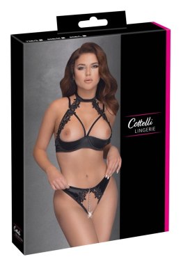 Cottelli Lingerie komplet - biustonosz bez miseczek i stringi z haftem 80B/M