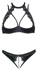 Cottelli Lingerie komplet - biustonosz bez miseczek i stringi z haftem 80B/M