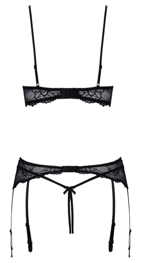Cottelli Lingerie komplet koronkowy czarny 3-częściowy 85B/L Cottelli Lingerie komplet koronkowy czarny 3-częściowy 85B/L