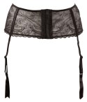 Cottelli Lingerie pas do pończoch czarny M haftowany 4 szelki
