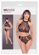 NO:XQSE Zestaw Top i Figi z Elastycznej Siateczki Czarny S-L