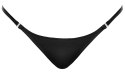 Noir L/XL - Stringi damskie rozpinane, czarne paseczki, powerwetlook