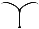 Noir L/XL - Stringi damskie rozpinane, czarne paseczki, powerwetlook