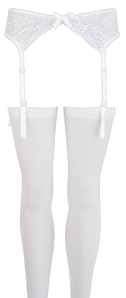 XQSE Koronkowy Pas z Pończochami Białe M/L - Elegancki Zestaw Poliamid XQSE Koronkowy Pas z Pończochami Białe M/L - Elegancki Zestaw Poliamid