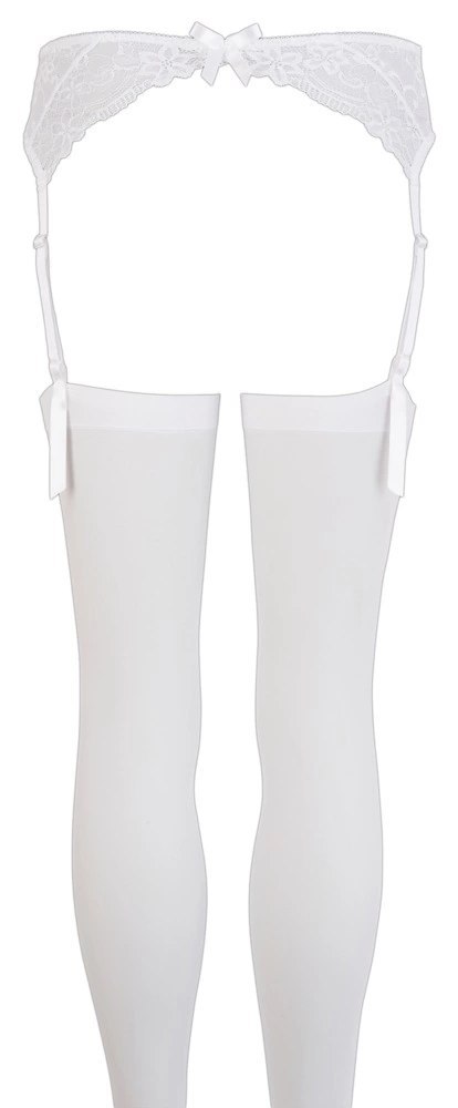 XQSE Koronkowy Pas z Pończochami Białe M/L - Elegancki Zestaw Poliamid XQSE Koronkowy Pas z Pończochami Białe M/L - Elegancki Zestaw Poliamid
