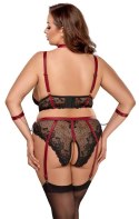 Cottelli Bondage Plus Zestaw Koronkowy 2-częściowy XL, czarno-czerwony