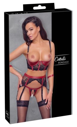 Cottelli Bondage zestaw 3-częściowy z koronką i mankietami M
