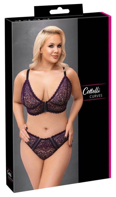 Cottelli Collection CURVES komplet koronkowy dwuczęściowy fiolet 3XL Cottelli Collection CURVES komplet koronkowy dwuczęściowy fiolet 3XL