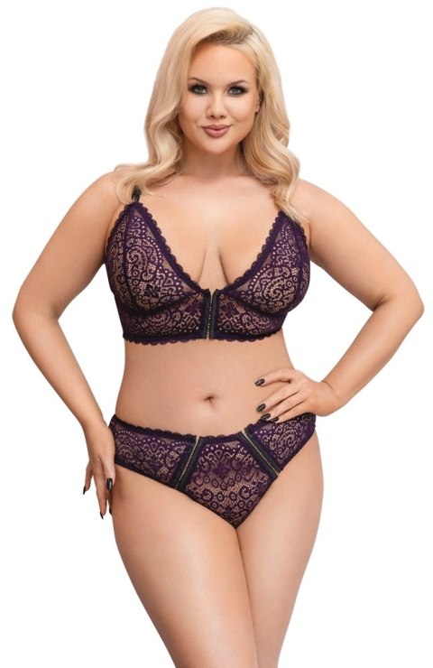 Cottelli Collection CURVES komplet koronkowy dwuczęściowy fiolet 3XL Cottelli Collection CURVES komplet koronkowy dwuczęściowy fiolet 3XL
