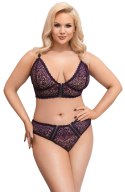 Cottelli Curves komplet 2-częściowy fioletowa koronka 2XL