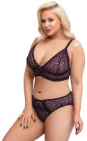 Cottelli Curves komplet 2-częściowy fioletowa koronka XL regulowany