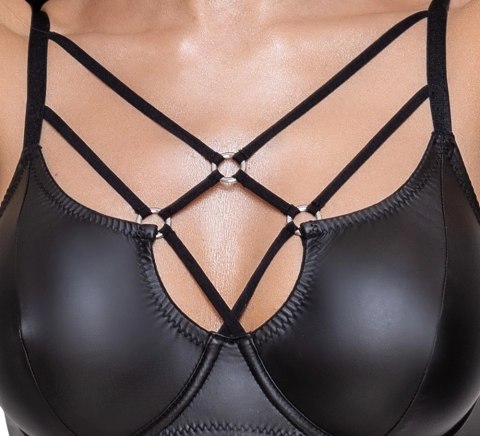 Cottelli LINGERIE komplet 2-częściowy czarny mat elastyczne paski 85B/L Cottelli LINGERIE komplet 2-częściowy czarny mat elastyczne paski 85B/L