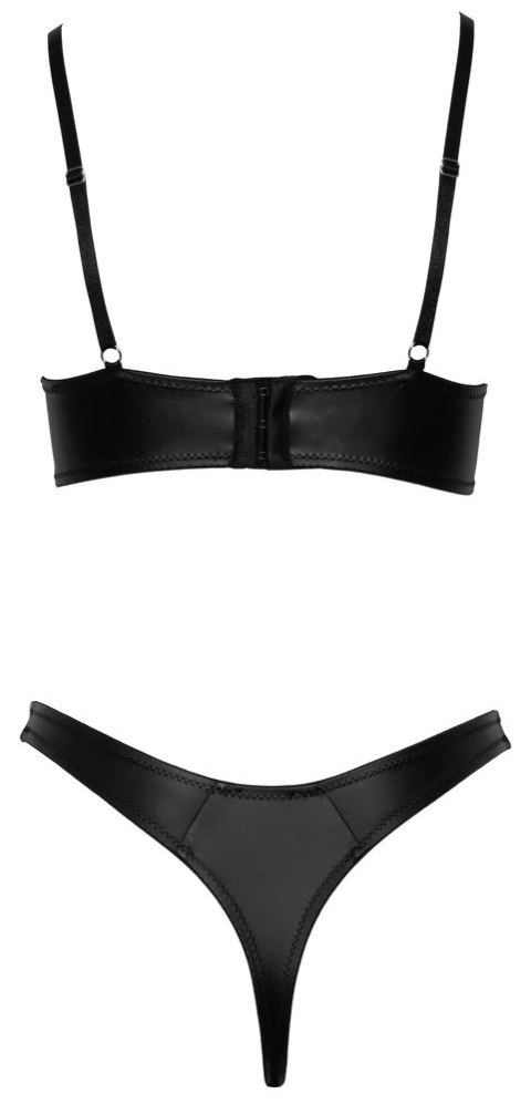 Cottelli LINGERIE komplet 2-częściowy czarny mat elastyczne paski 85B/L Cottelli LINGERIE komplet 2-częściowy czarny mat elastyczne paski 85B/L