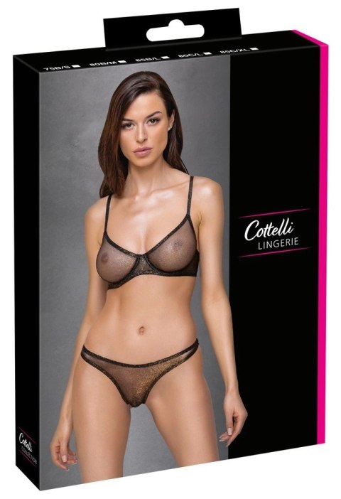 Cottelli Lingerie 2-częściowy komplet siateczkowy z brokatem 80C/L Cottelli Lingerie 2-częściowy komplet siateczkowy z brokatem 80C/L
