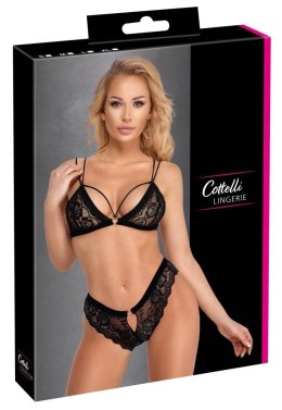 Cottelli Lingerie Komplet Koronkowy Biustonosz i Figi M Czarny