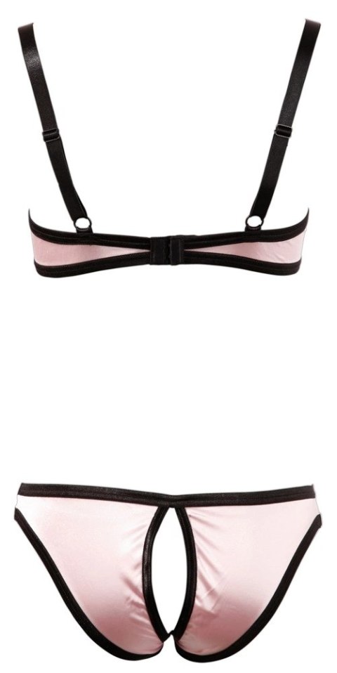 Cottelli Lingerie Satynowy Komplet Rożowy 75B/S Bez Miseczek i Krocza Cottelli Lingerie Satynowy Komplet Rożowy 75B/S Bez Miseczek i Krocza