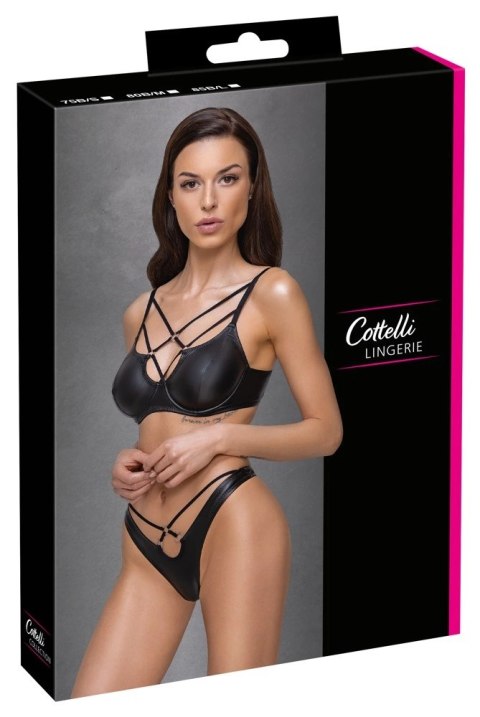 Cottelli Lingerie Set Matowy Czarny 2-częściowy Paseczki 80B/M Cottelli Lingerie Set Matowy Czarny 2-częściowy Paseczki 80B/M