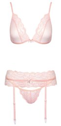 Kissable Komplet Bielizny Koronkowej Rose L/XL z Pasem do Pończoch
