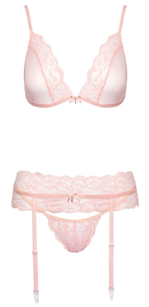 Kissable Komplet Bielizny Koronkowej Rose L/XL z Pasem do Pończoch Kissable Komplet Bielizny Koronkowej Rose L/XL z Pasem do Pończoch