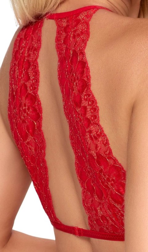 Kissable Komplet Koronkowy Czerwony L/XL z Satynowymi Detalami Kissable Komplet Koronkowy Czerwony L/XL z Satynowymi Detalami