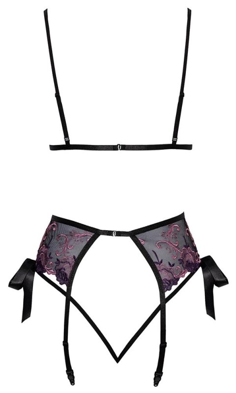 Kissable Komplet bielizny koronkowej czarny S/M z haftem kwiatowym Kissable Komplet bielizny koronkowej czarny S/M z haftem kwiatowym