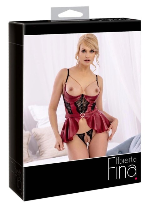 Abierta Fina Longline Halter 85C/XL z Koronką i Ozdobnym Łańcuszkiem