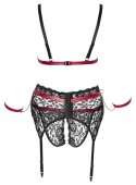 Cottelli Bondage komplet koronkowy 3-częściowy czarny 2XL
