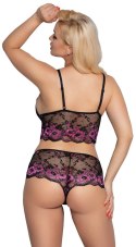 Cottelli CURVES komplet koronkowy 3XL/4XL czarno-beżowy, elastyczny