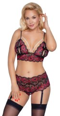 Cottelli CURVES komplet koronkowy z perłowym akcentem XL/2XL
