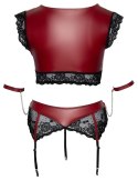 Cottelli Collection Bondage Plus komplet koronkowy czerwono-czarny 4XL
