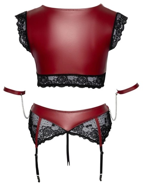 Cottelli Collection Bondage Plus komplet koronkowy czerwono-czarny 4XL Cottelli Collection Bondage Plus komplet koronkowy czerwono-czarny 4XL