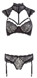 Cottelli Collection Lingerie komplet koronkowy z kołnierzem 75C/S czarny