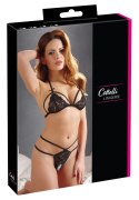 Cottelli Collection Zestaw Koronkowy Biustonosz i Stringi Czarny S