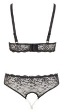 Cottelli Curves 3XL Czarna koronkowa bielizna z perłowymi akcentami