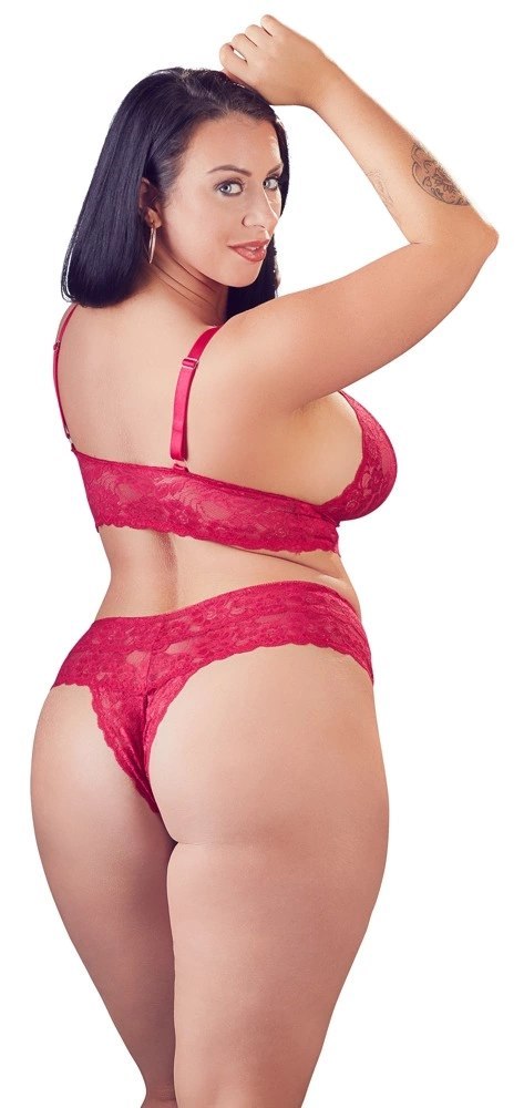 Cottelli Curves Komplet Bielizny Koronka Czerwony XL Bez Zapięcia Cottelli Curves Komplet Bielizny Koronka Czerwony XL Bez Zapięcia