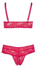 Cottelli Curves Komplet Bielizny Koronka Czerwony XL Bez Zapięcia