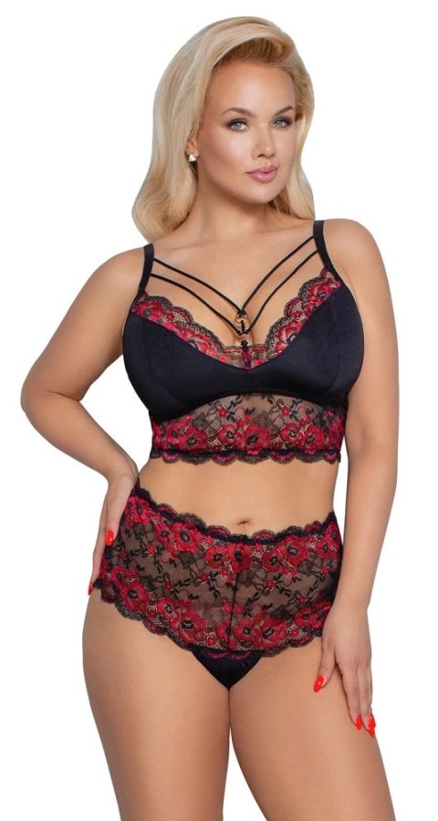 Cottelli Curves komplet koronkowy 3XL czarny z wysokimi figami Cottelli Curves komplet koronkowy 3XL czarny z wysokimi figami