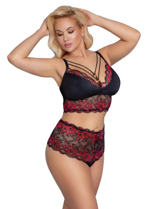 Cottelli Curves komplet koronkowy 3XL czarny z wysokimi figami Cottelli Curves komplet koronkowy 3XL czarny z wysokimi figami