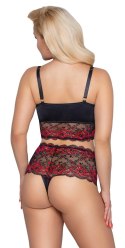 Cottelli Curves komplet koronkowy 3XL czarny z wysokimi figami
