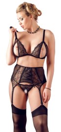 Cottelli Curves komplet koronkowy 3-częściowy czarny 4XL plus size