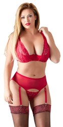 Cottelli Curves komplet koronkowy czerwony 85D/L regulowane ramiączka
