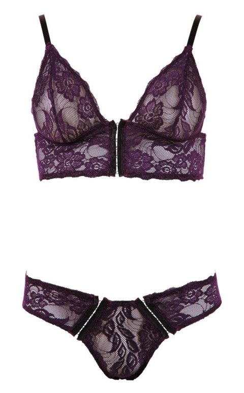 Cottelli Lingerie komplet koronkowy biustonosz i figi XL czarny Cottelli Lingerie komplet koronkowy biustonosz i figi XL czarny